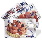MAXIMA skaitmeninė dovanų kortelė
